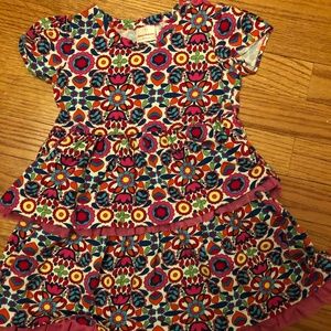Hannah Anderson Size 90 (3T) colorful ruffle dress in great condition!